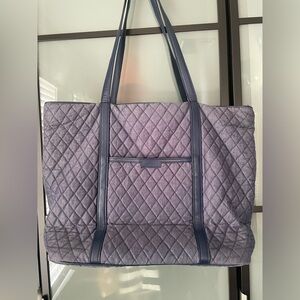 Vera Bradley Quilted Denim blue Tote with Navy Trim